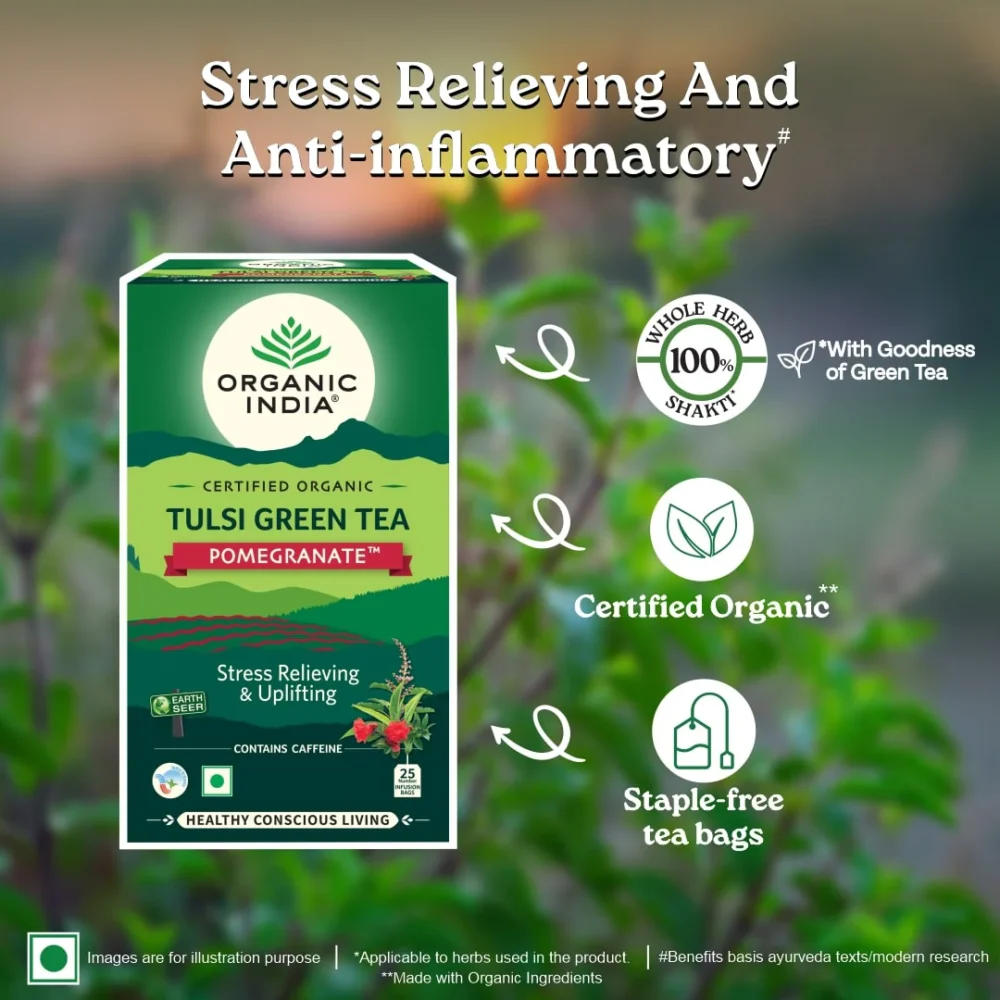 Tulsi Green Tea Pomegranate Flavour - Image 5