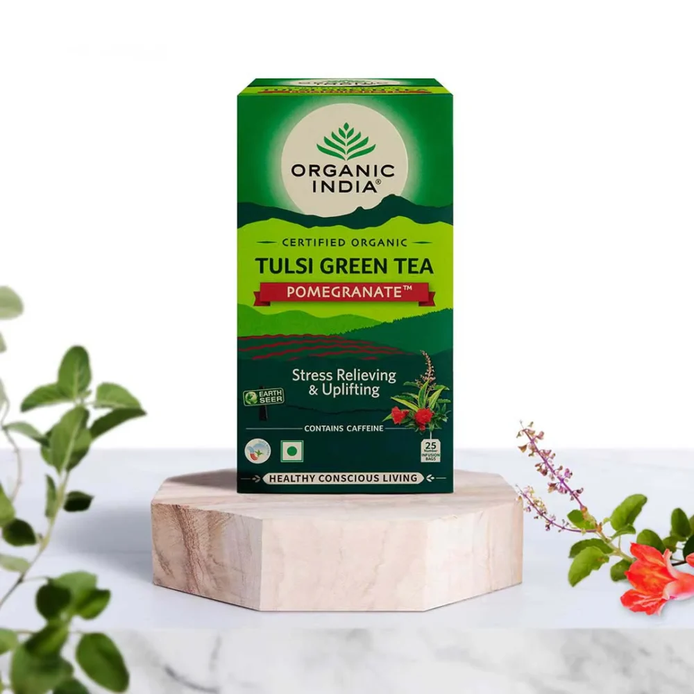 Tulsi Green Tea Pomegranate Flavour - Image 4